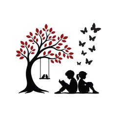 Tree and Kids Switch Board Sticker for Home Decor