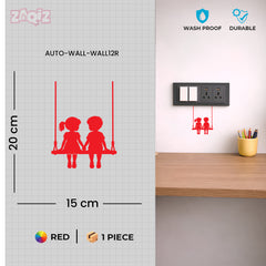 Cute Kids Hanging Swing Switch Board Decoration Sticker