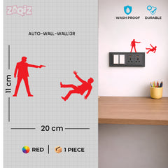 Action Hero Switch Board Sticker Creative Wall Decor Decal