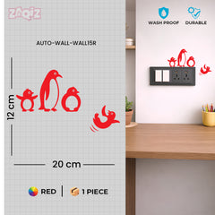 Penguin Family Switch Board Sticker Cute Animal Wall Decor