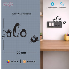 Penguin Family Switch Board Sticker Cute Animal Wall Decor