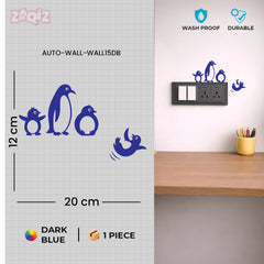 Penguin Family Switch Board Sticker Cute Animal Wall Decor