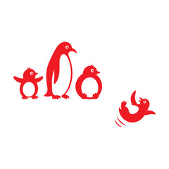 Penguin Family Switch Board Sticker Cute Animal Wall Decor