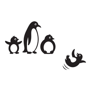 Penguin Family Switch Board Sticker Cute Animal Wall Decor