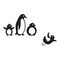Penguin Family Switch Board Sticker Cute Animal Wall Decor