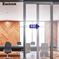 Sliding Door Instruction Sign with Arrow – Durable Waterproof Sticker