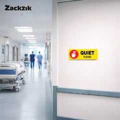 Quiet Please Sign Sticker – Silent Zone Notice Sign