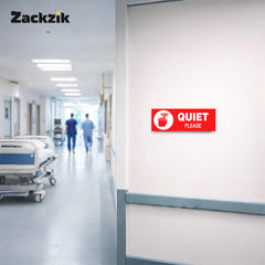 Quiet Please Sign Sticker – Silent Zone Notice Sign