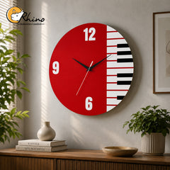 Piano Keyboard Acrylic Wall Clock for Music Lovers