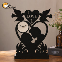 Romantic Couple Acrylic Table Clock for Home Decor