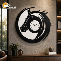 Luxury Horse Acrylic Wall Clock Modern Home Decor
