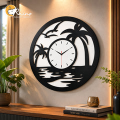 Modern Beach Sunset Acrylic Wall Clock