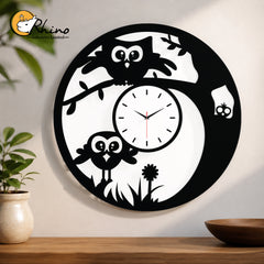 Cute Owl Acrylic Wall Clock for Kids Room Decor