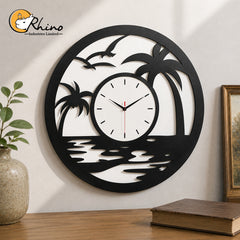 Modern Beach Sunset Acrylic Wall Clock