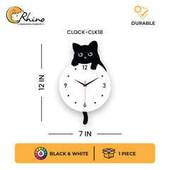 Cute Cat Acrylic Wall Clock for Modern Home Decor