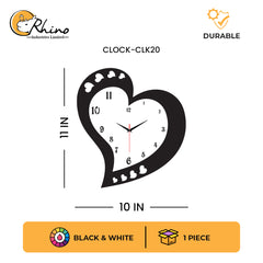 Heart Shape Acrylic Wall Clock for Romantic Home Decor