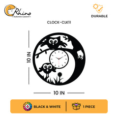 Cute Owl Acrylic Wall Clock for Kids Room Decor