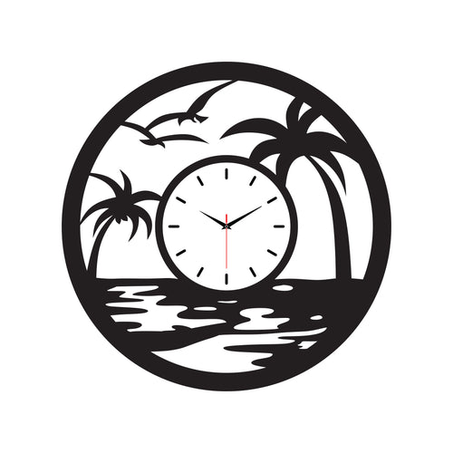 Modern Beach Sunset Acrylic Wall Clock