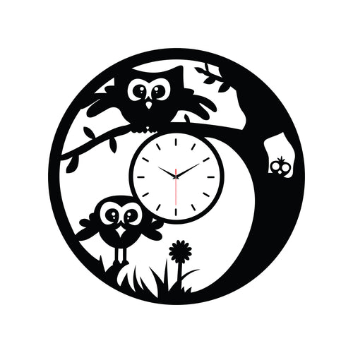 Cute Owl Acrylic Wall Clock for Kids Room Decor