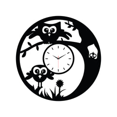 Cute Owl Acrylic Wall Clock for Kids Room Decor