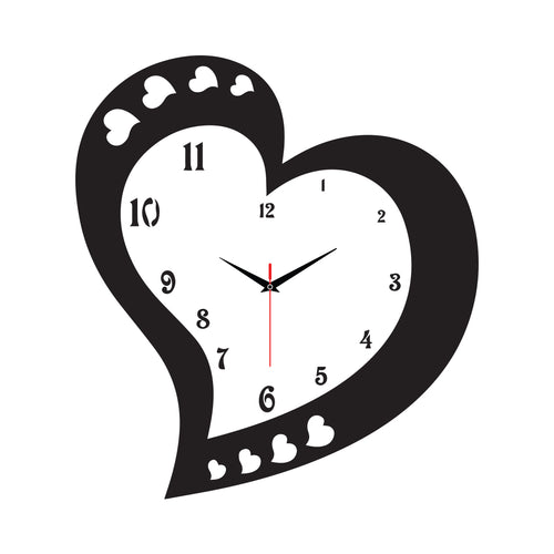 Heart Shape Acrylic Wall Clock for Romantic Home Decor