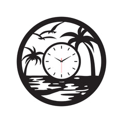 Modern Beach Sunset Acrylic Wall Clock