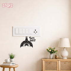 Zaqiz Turn Off Bat Switch Board Sticker Cute Vinyl Wall Decal