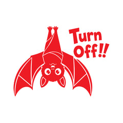 Zaqiz Turn Off Bat Switch Board Sticker Cute Vinyl Wall Decal