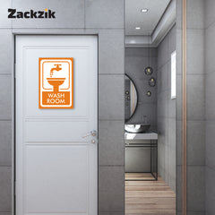 Zackzic Washroom Stickers – Bold & Clear Restroom Sign for All Areas