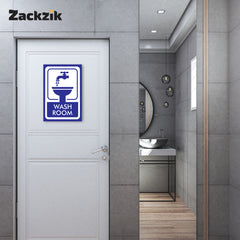 Zackzic Washroom Stickers – Bold & Clear Restroom Sign for All Areas