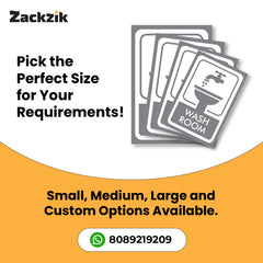 Zackzic Washroom Stickers – Bold & Clear Restroom Sign for All Areas